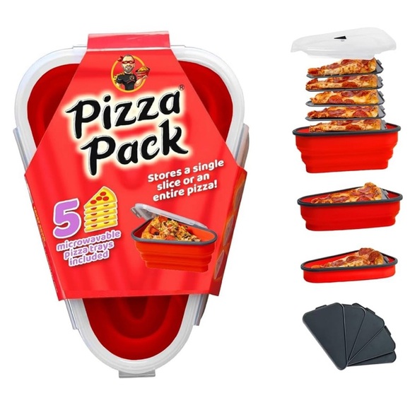 The Perfect Pizza Pack™Reusable Pizza Containerw/5MicrowavableTrays (037) - Picture 1 of 7
